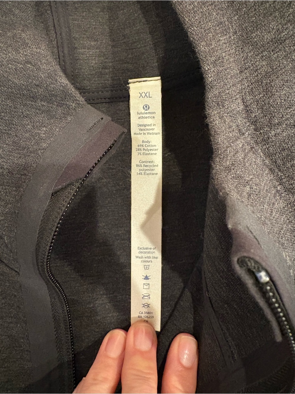 lululemon athletica Men's Dark Charcoal Full-Zip Hoodie - Picture 2 of 2